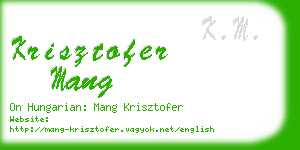 krisztofer mang business card